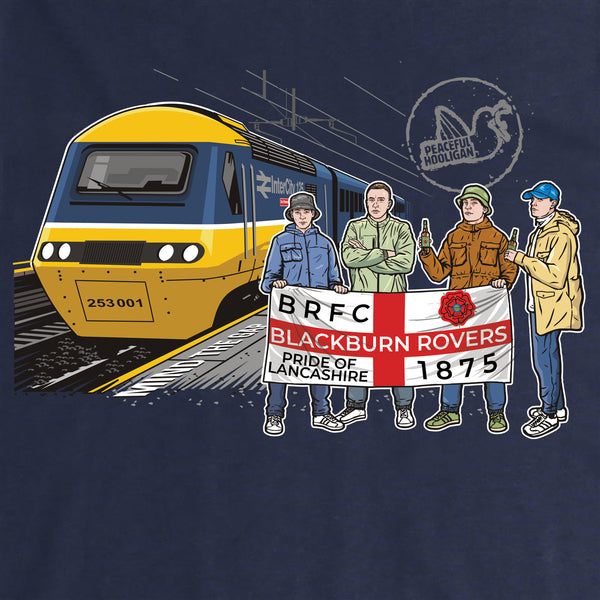 Blackburn Rovers Excursions Hoodie Navy - Peaceful Hooligan 