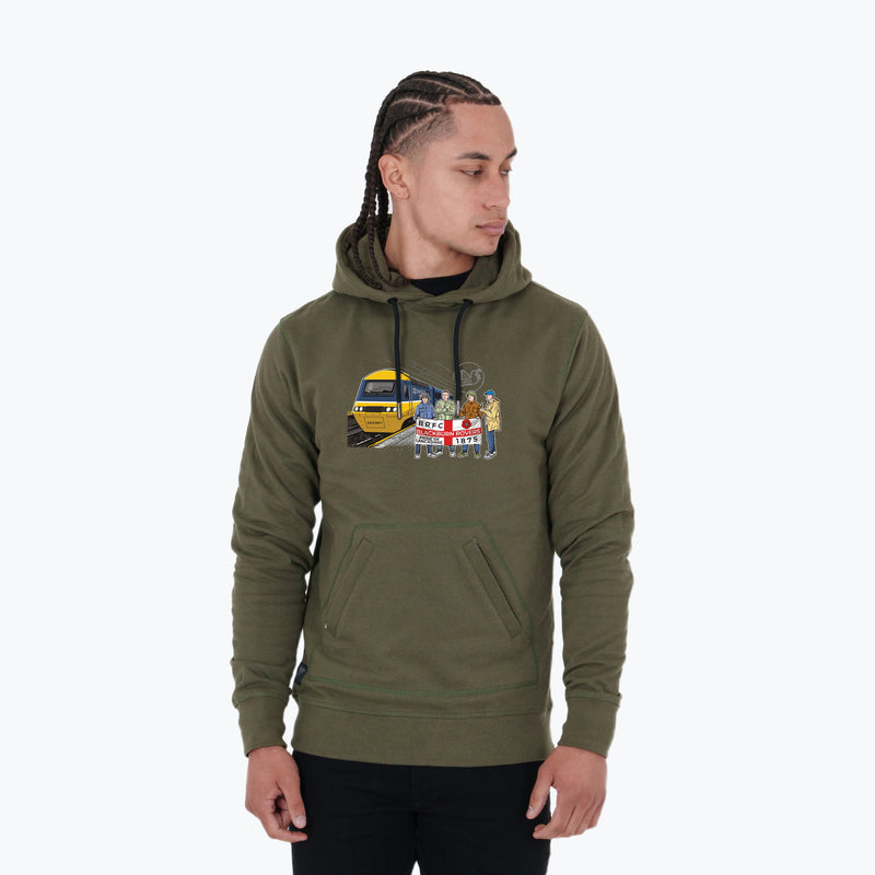 Blackburn Rovers Excursions Hoodie Olive - Peaceful Hooligan 