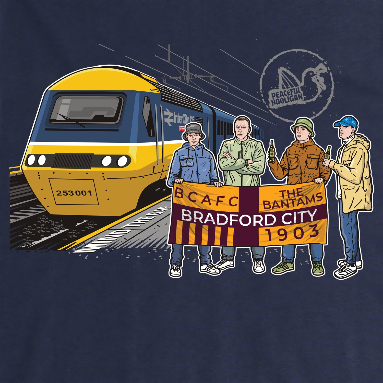 Bradford City Excursions Sweatshirt Navy - Peaceful Hooligan 