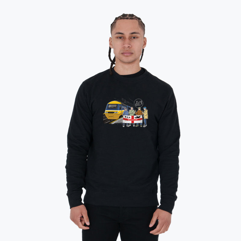 Brighton & Hove Albion Excursions Sweatshirt Black - Peaceful Hooligan 