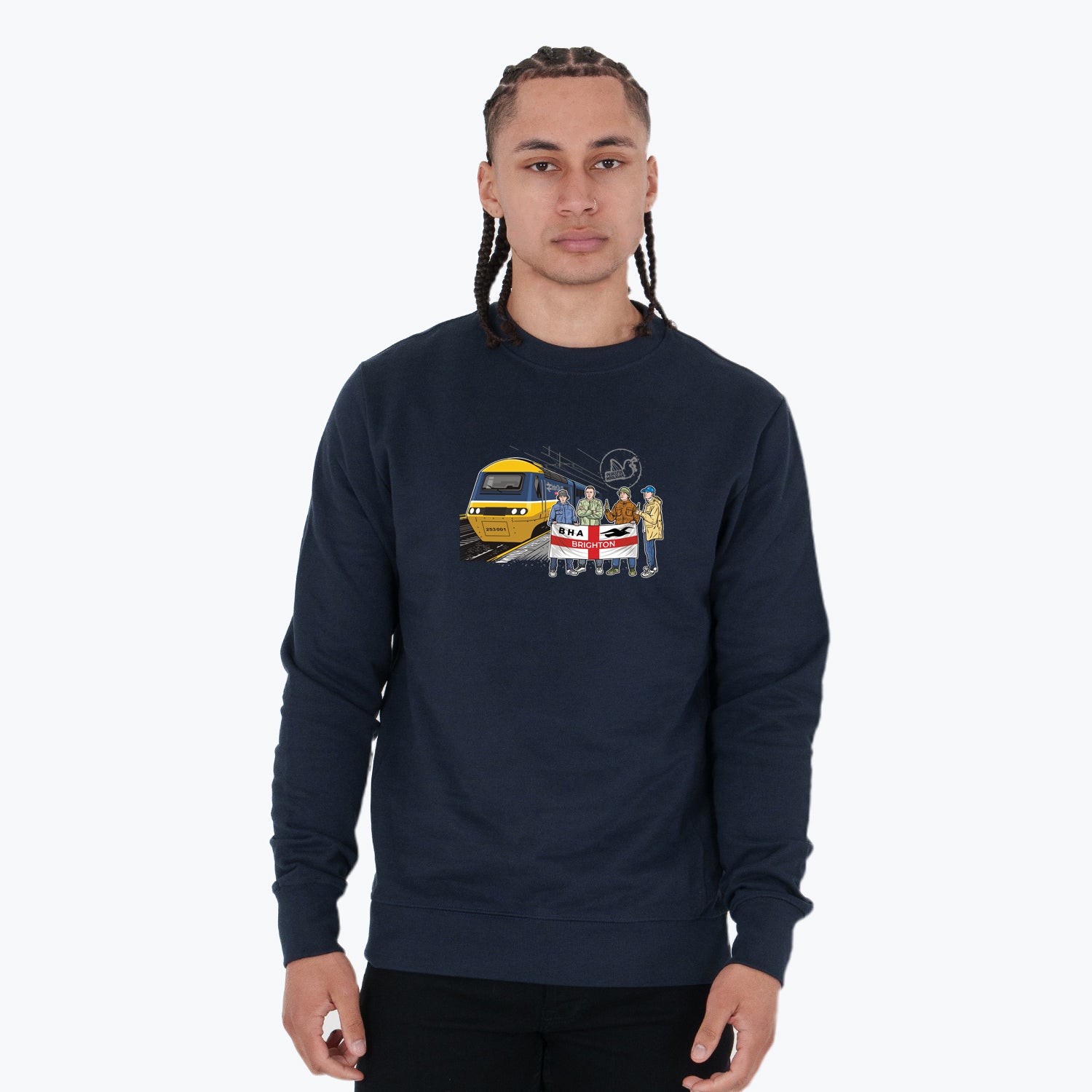 Brighton Excursions Sweatshirt Navy - Peaceful Hooligan 