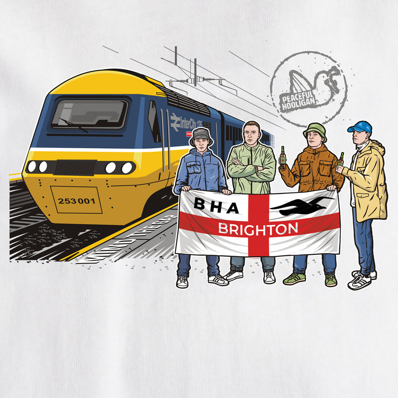 Brighton & Hove Albion Excursions T-Shirt White - Peaceful Hooligan 