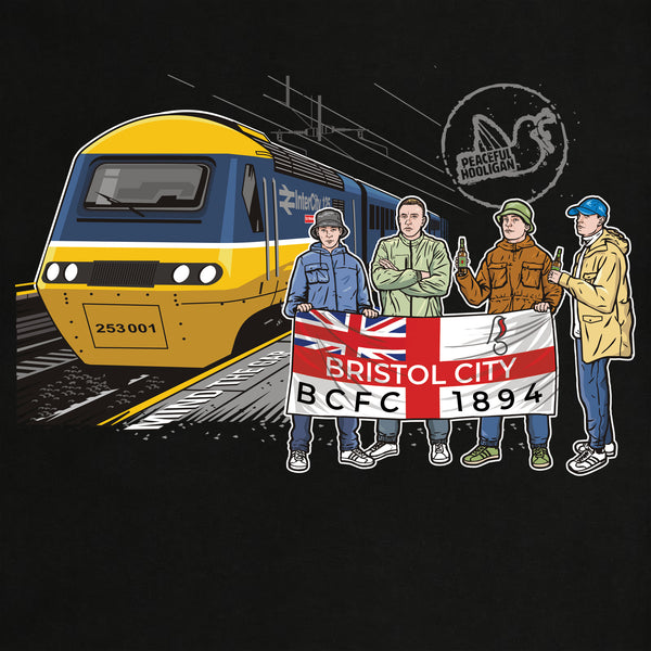 Bristol City Excursions T-Shirt Black - Peaceful Hooligan 