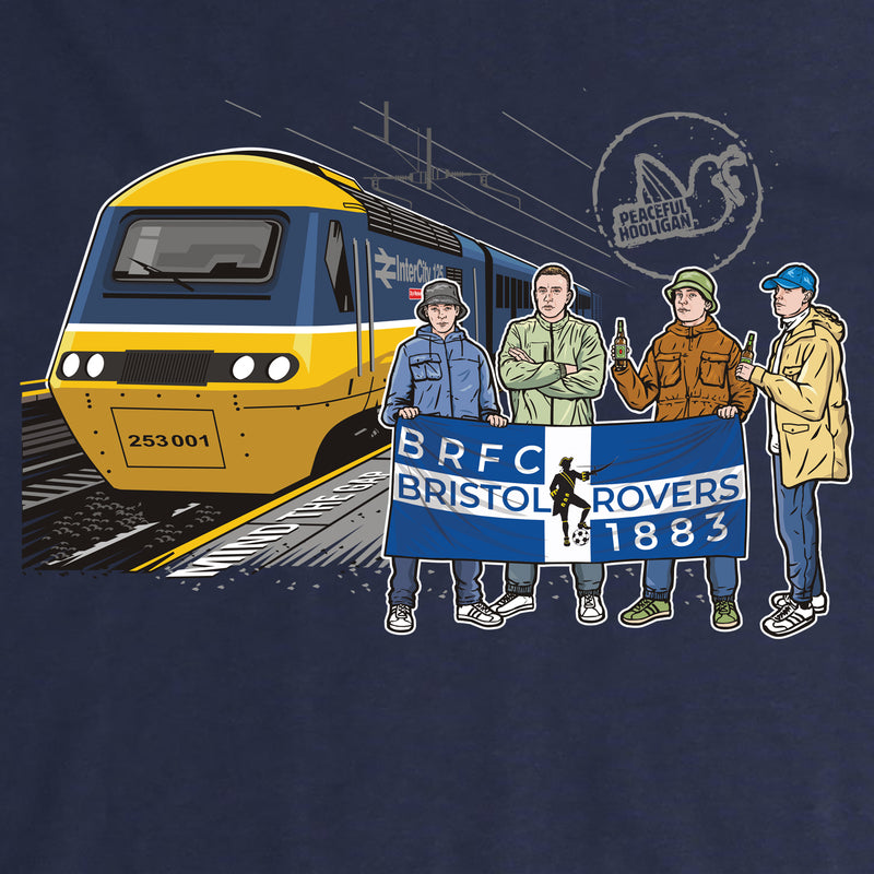 Bristol Rovers Excursions Hoodie Navy - Peaceful Hooligan 