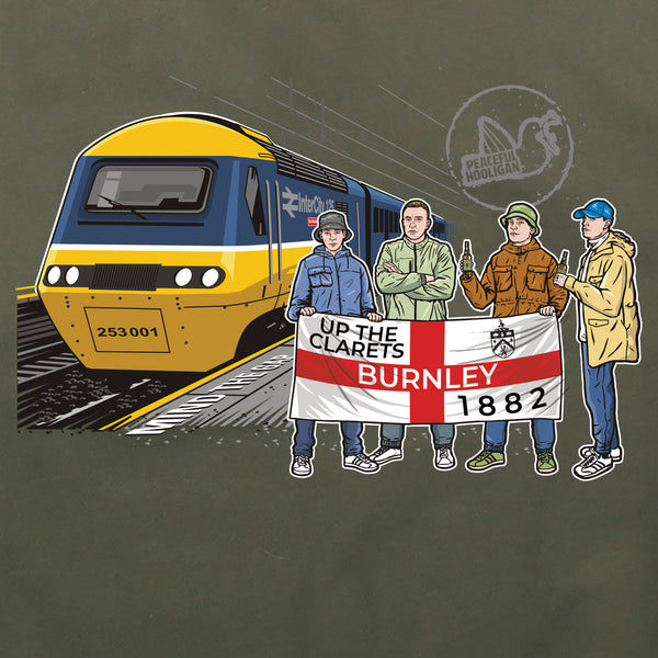 Burnley Excursions Hoodie Olive - Peaceful Hooligan 