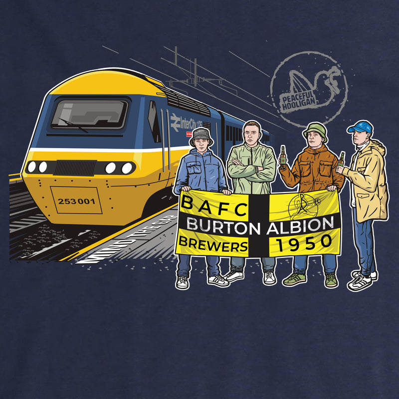 Burton Albion Excursions T-Shirt Navy - Peaceful Hooligan 