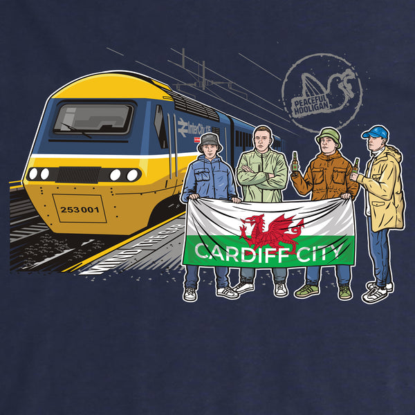 Cardiff City Excursions Hoodie Navy - Peaceful Hooligan 