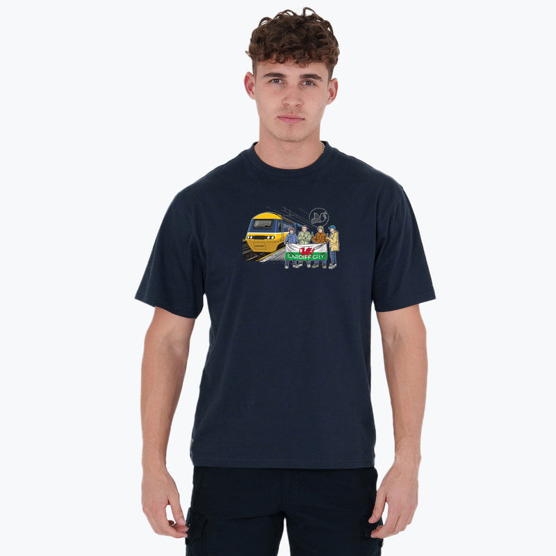 Cardiff City Excursions T-Shirt Navy - Peaceful Hooligan 