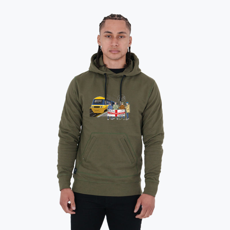 Cheltenham Town Excursions Hoodie Olive - Peaceful Hooligan 