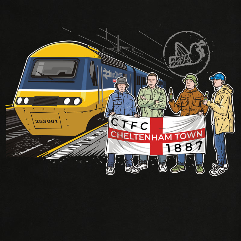 Cheltenham Town Excursions T-Shirt Black - Peaceful Hooligan 