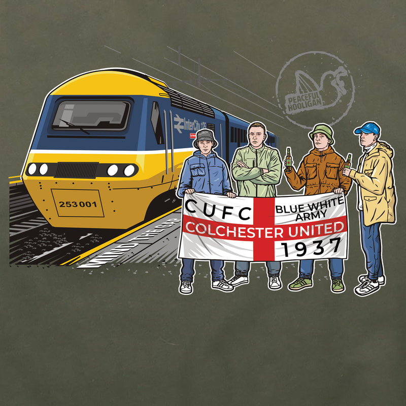 Colchester United Excursions Hoodie Olive - Peaceful Hooligan 