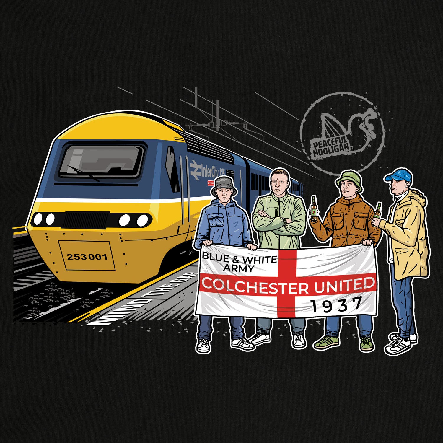 Colchester United Excursions Sweatshirt Black - Peaceful Hooligan 