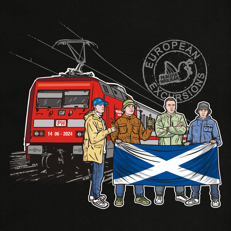 Scotland Excursions T-Shirt Black - Peaceful Hooligan 