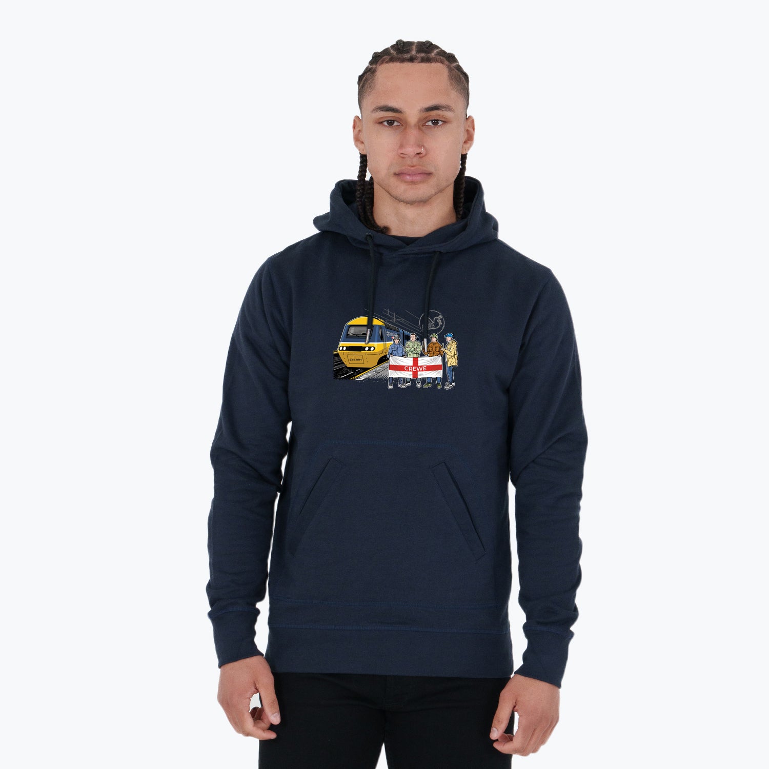 Crewe Excursions Hoodie Navy - Peaceful Hooligan 