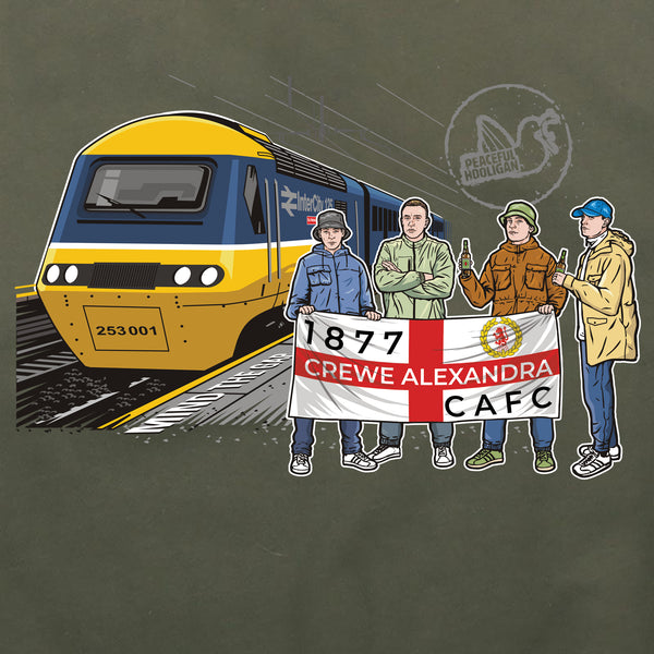 Crewe Alexandra Excursions Hoodie Olive - Peaceful Hooligan 