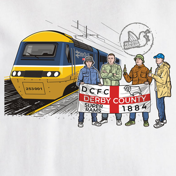 Derby County Excursions T-Shirt White - Peaceful Hooligan 