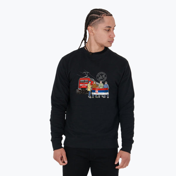 Serbia Excursions Sweatshirt Black - Peaceful Hooligan 