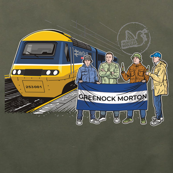 Greenock Morton Excursions Hoodie Olive - Peaceful Hooligan 