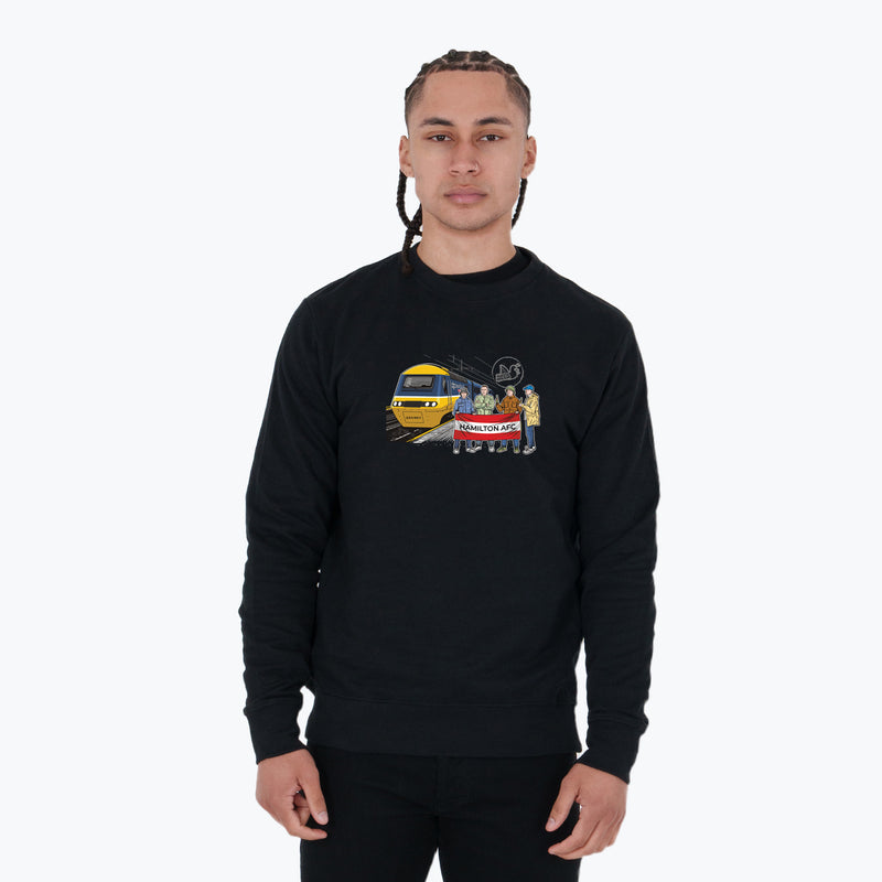 Hamilton Academical Excursions Sweatshirt Black - Peaceful Hooligan 