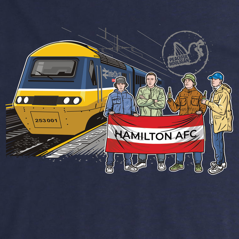 Hamilton Academical Excursions T-Shirt Navy - Peaceful Hooligan 