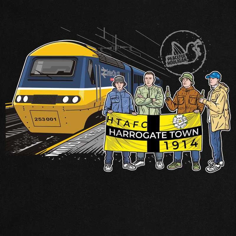 Harrogate Town Excursions T-Shirt Black - Peaceful Hooligan 