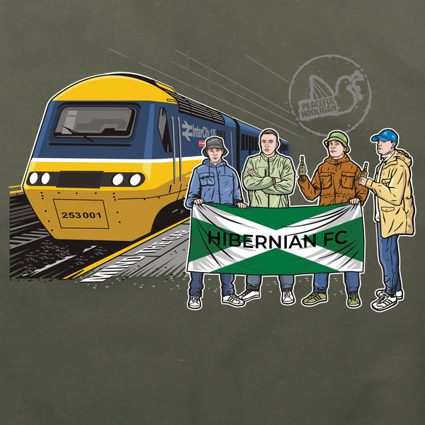 Hibernian Excursions Hoodie Olive - Peaceful Hooligan 