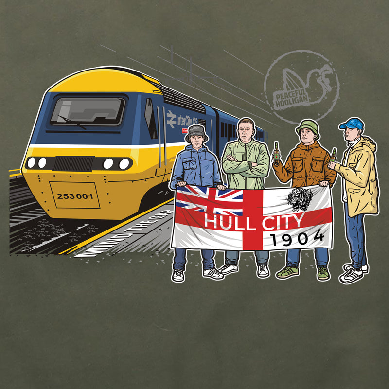 Hull City Excursions Hoodie Olive - Peaceful Hooligan 