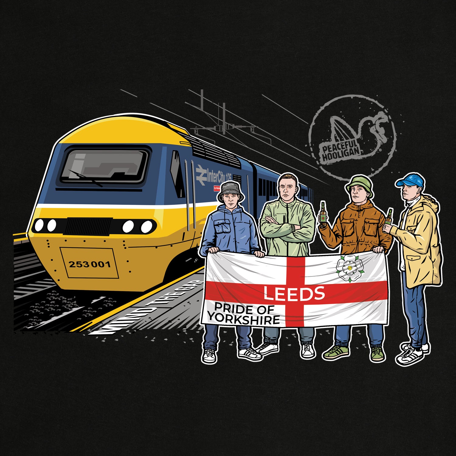 Leeds Excursions Sweatshirt Black - Peaceful Hooligan 