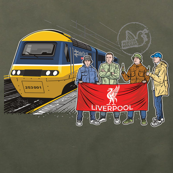 Liverpool Excursions Hoodie Olive - Peaceful Hooligan 