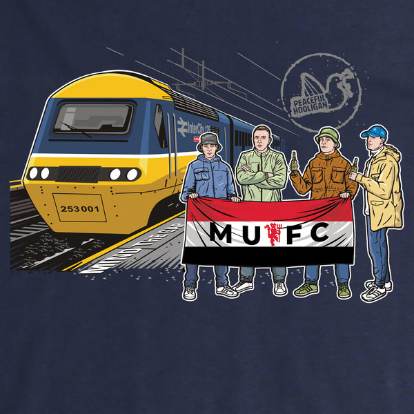 Manchester United Excursions Hoodie Navy - Peaceful Hooligan 