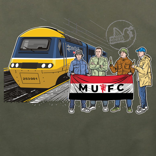 Manchester United Excursions Hoodie Olive - Peaceful Hooligan 