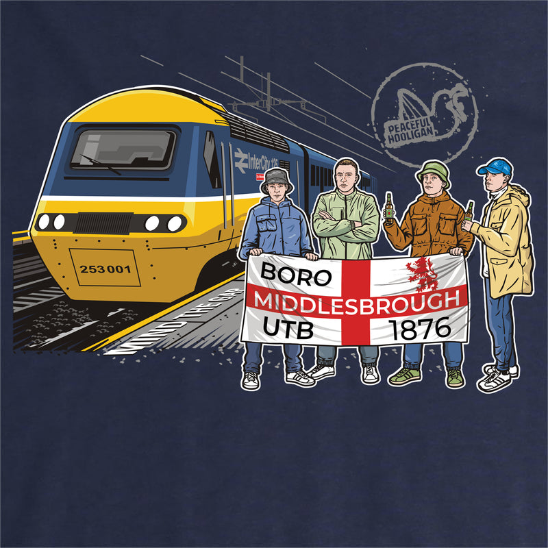 Middlesbrough Excursions T-Shirt Navy - Peaceful Hooligan 