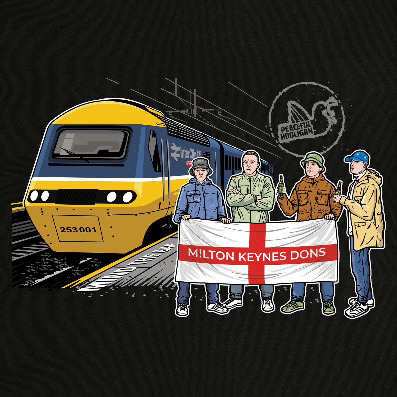 Milton Keynes Dons Excursions Sweatshirt Black - Peaceful Hooligan 