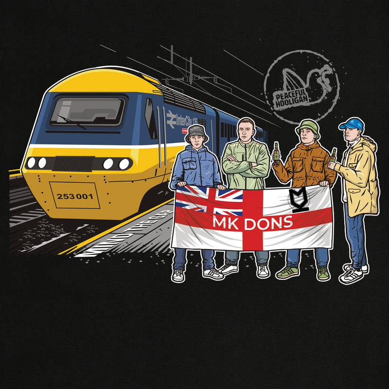 Milton Keynes Dons Excursions T-Shirt Black - Peaceful Hooligan 