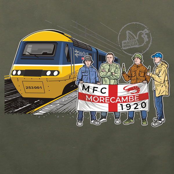 Morecambe Excursions Hoodie Olive - Peaceful Hooligan 