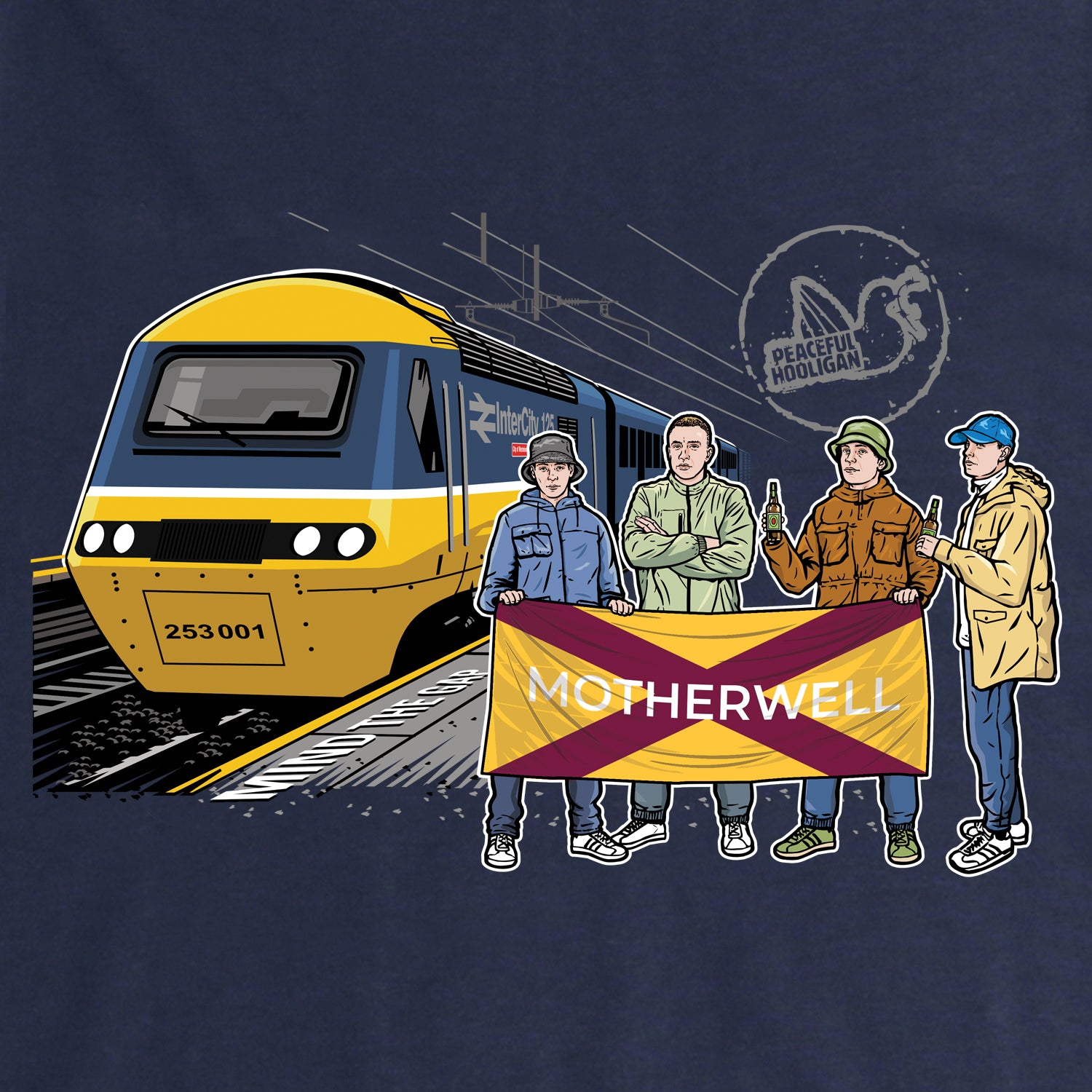 Motherwell Excursions Sweatshirt Navy - Peaceful Hooligan 