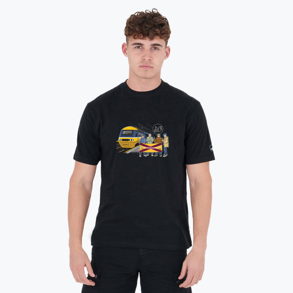 Motherwell Excursions T-Shirt Black - Peaceful Hooligan 