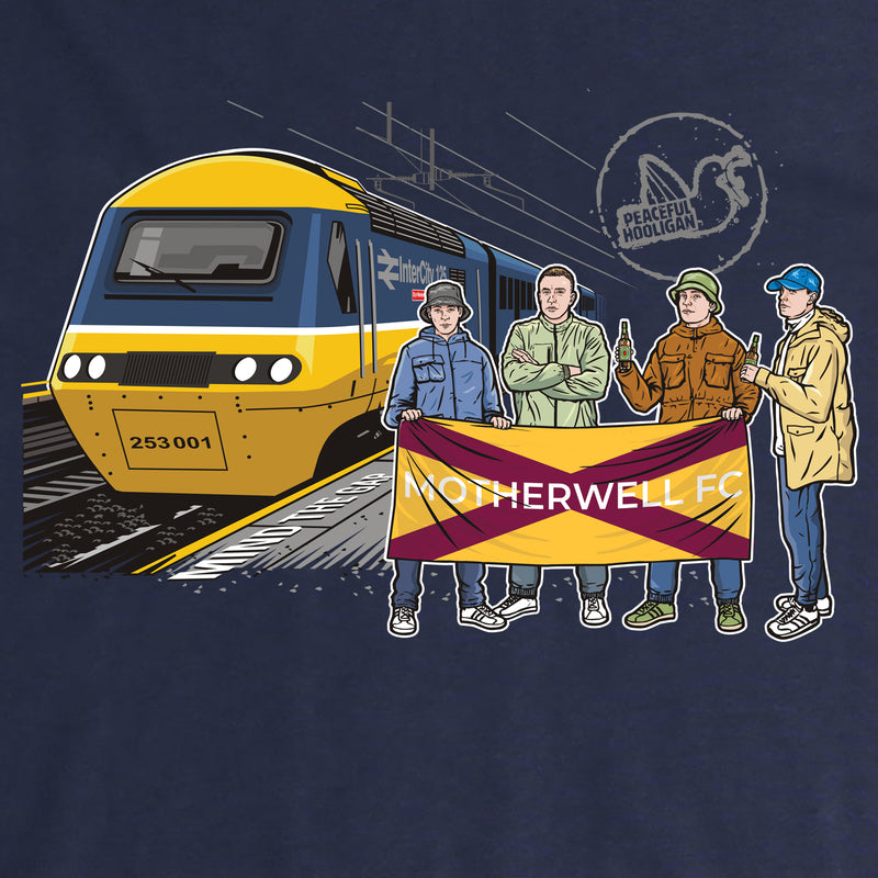 Motherwell Excursions T-Shirt Navy - Peaceful Hooligan 