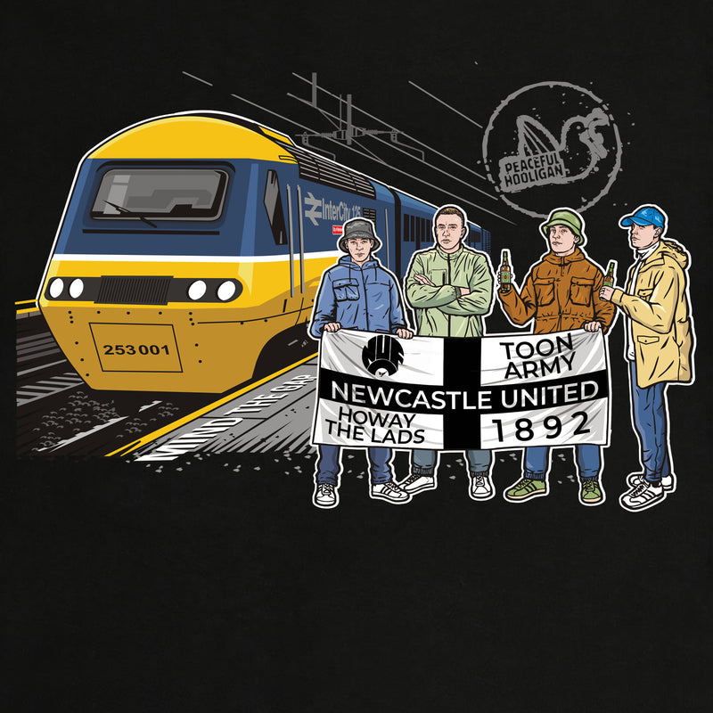 Newcastle United Excursions T-Shirt Black - Peaceful Hooligan 