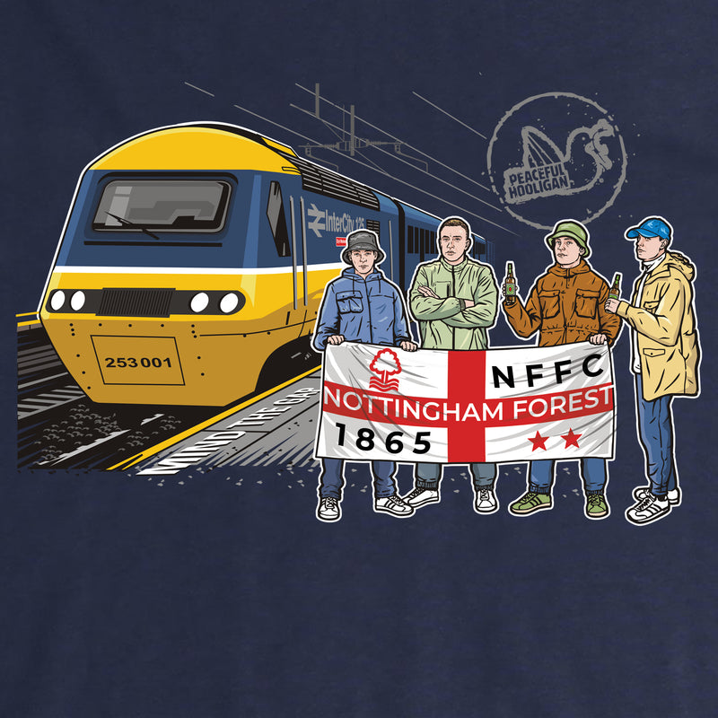 Nottingham Forest Excursions Hoodie Navy - Peaceful Hooligan 