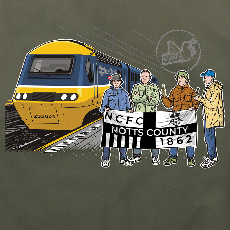 Notts County Excursions Hoodie Olive - Peaceful Hooligan 