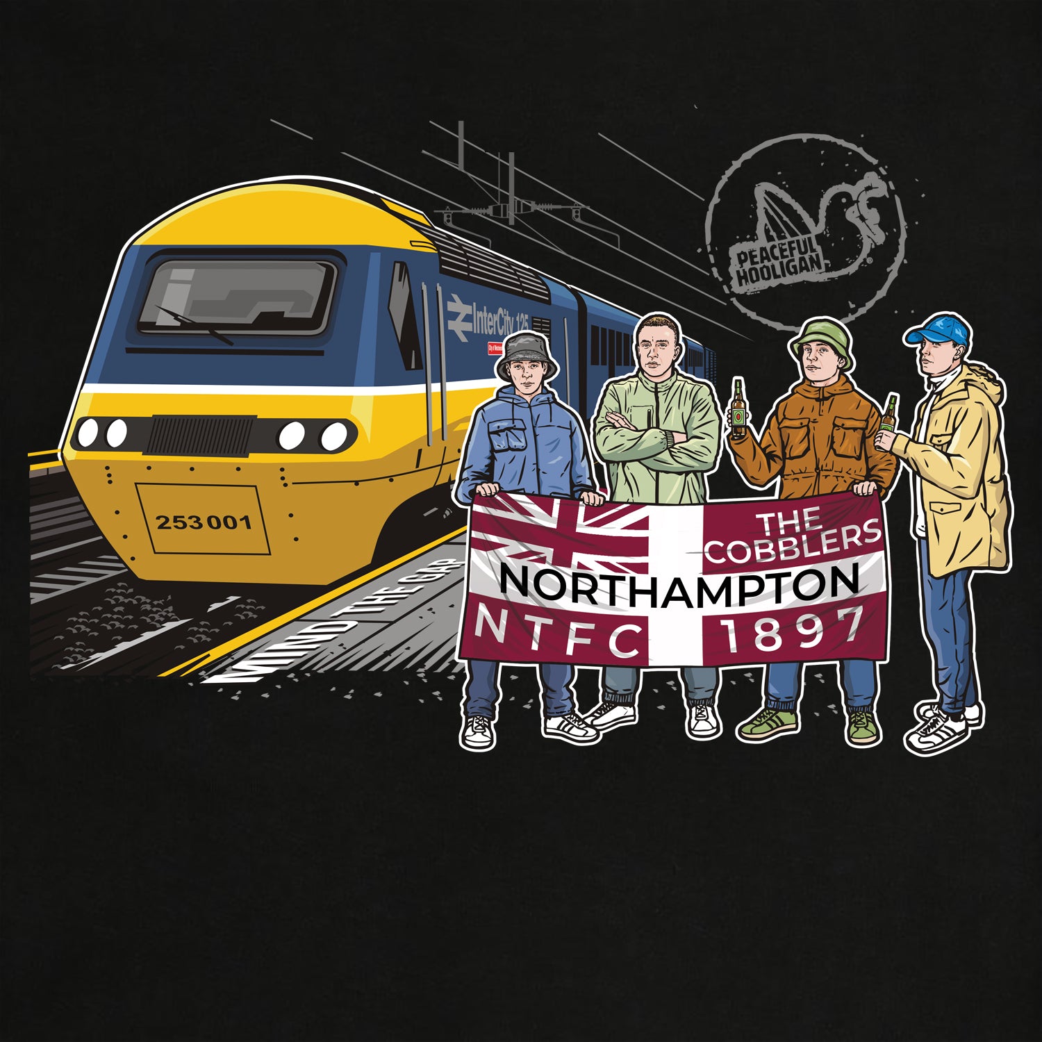 Northampton Excursions Sweatshirt Black - Peaceful Hooligan 