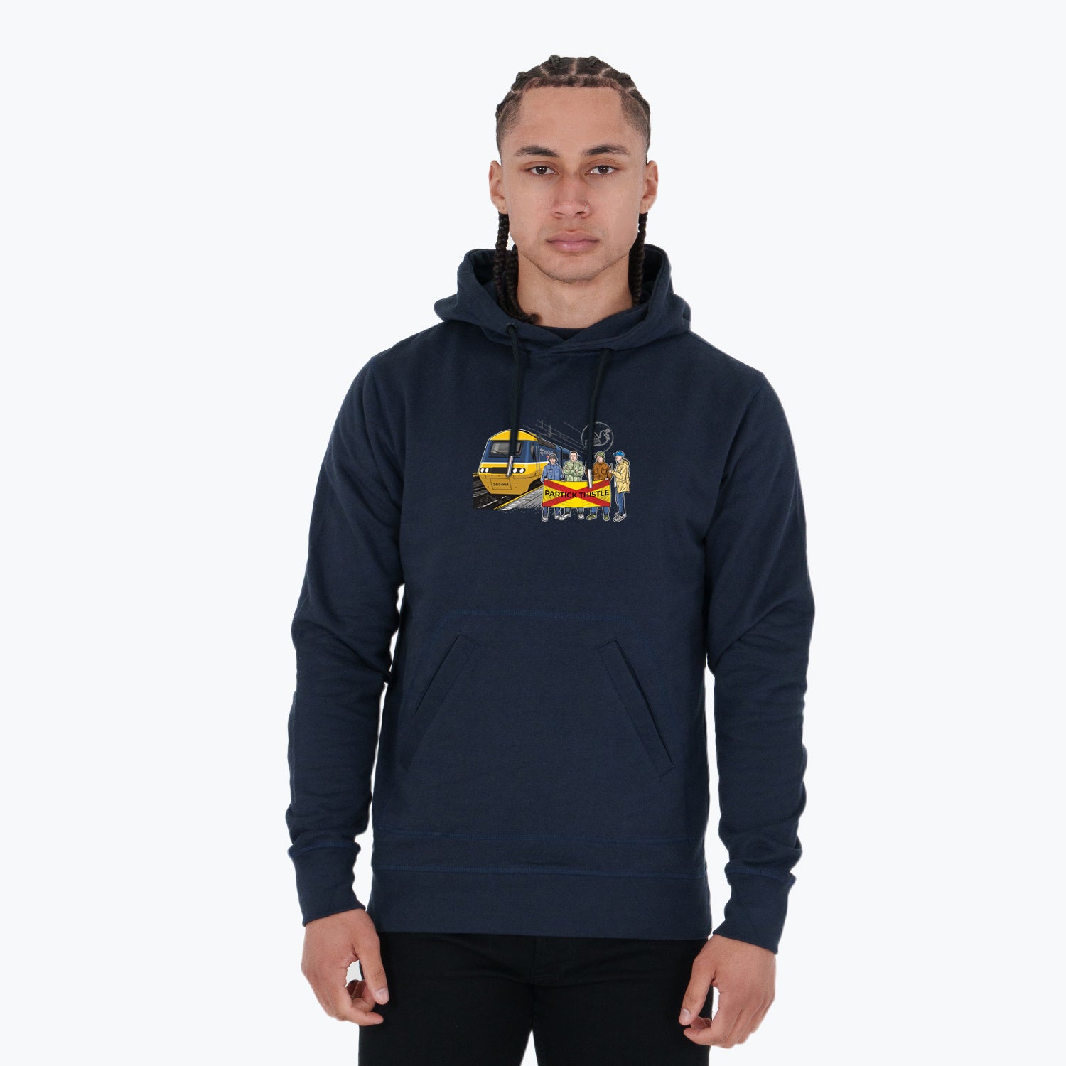 Partick Thistle Excursions Hoodie Navy - Peaceful Hooligan 