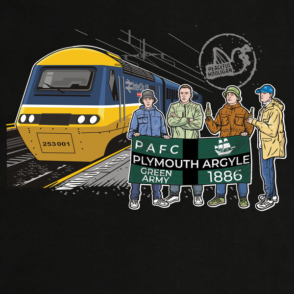 Plymouth Argyle Excursions Hoodie Black - Peaceful Hooligan 