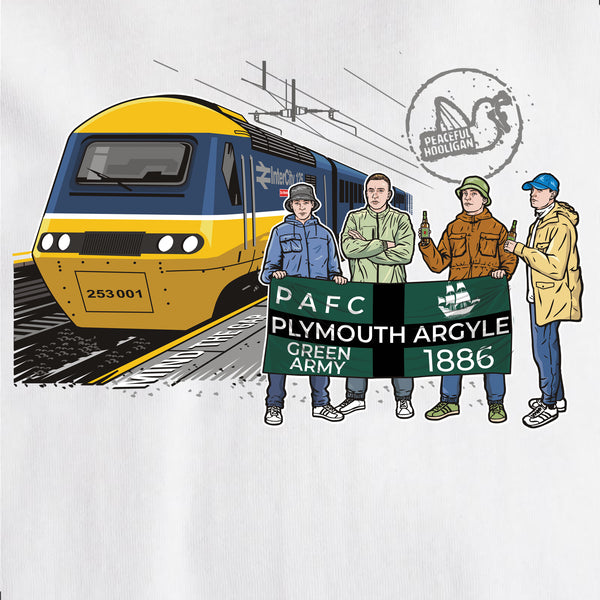 Plymouth Argyle Excursions T-Shirt White - Peaceful Hooligan 