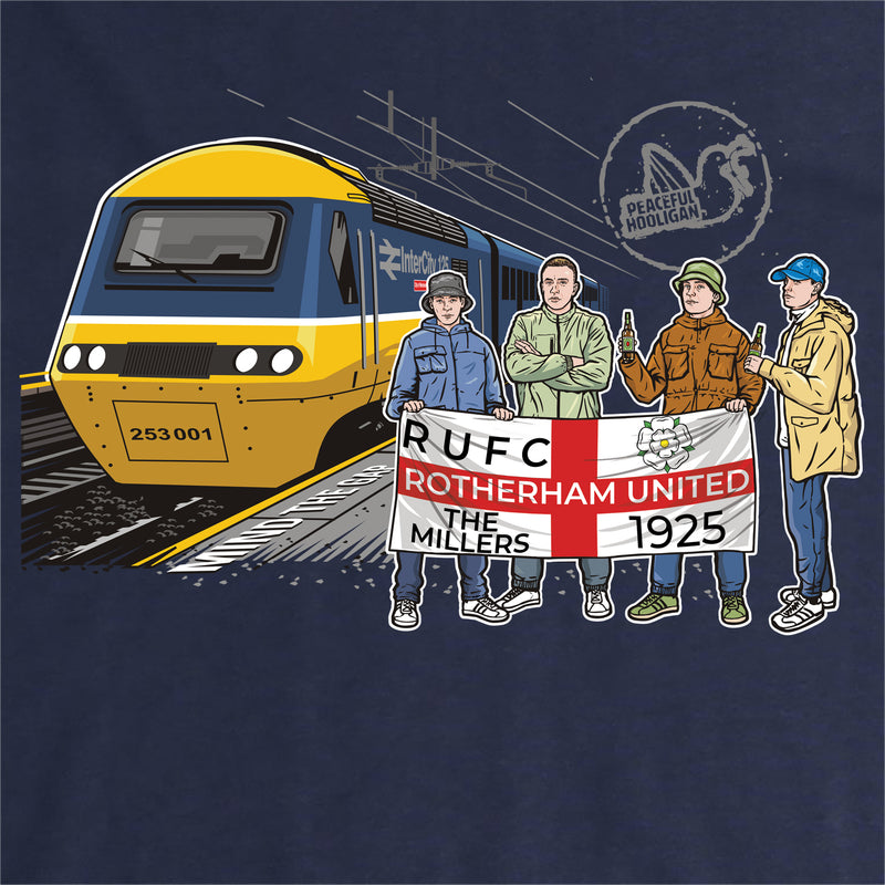 Rotherham United Excursions Hoodie Navy - Peaceful Hooligan 