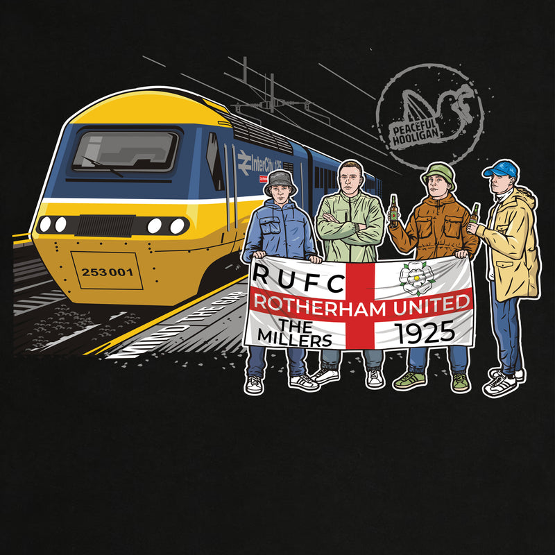 Rotherham United Excursions T-Shirt Black - Peaceful Hooligan 