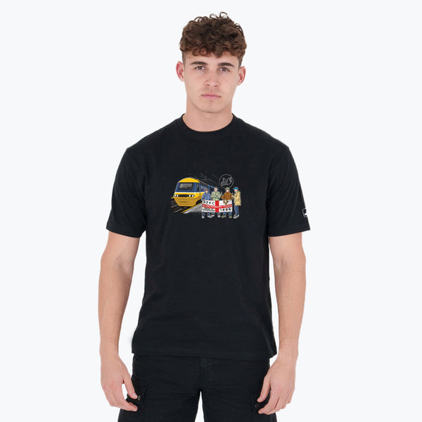 Shrewsbury Town Excursions T-Shirt Black - Peaceful Hooligan 