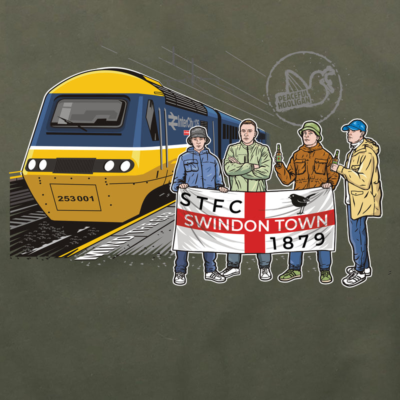 Swindon Town Excursions Hoodie Olive - Peaceful Hooligan 