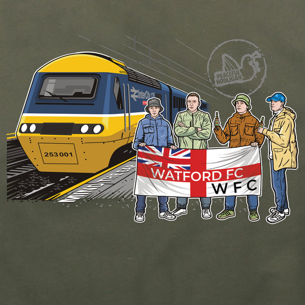 Watford Excursions Hoodie Olive - Peaceful Hooligan 